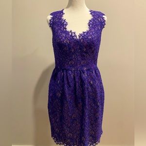 Purple Floral Lace Dress